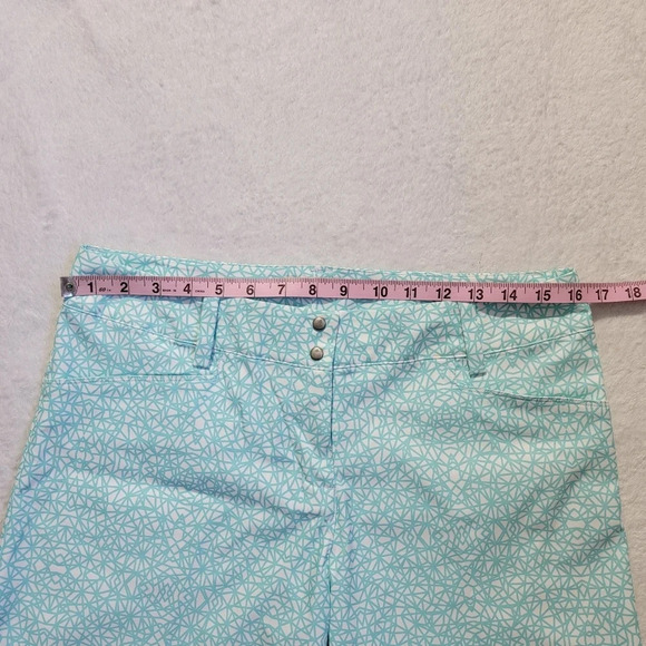 Adidas Golf Shorts Size 8 Mid Rise 7" Inseam Double Snap Waist Blue & White - Picture 6 of 8